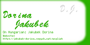 dorina jakubek business card